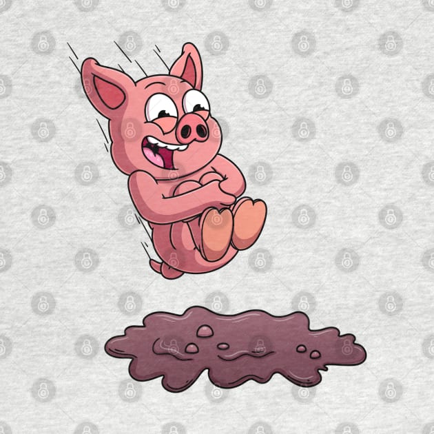 Pig Jumping In Mud by TheMaskedTooner